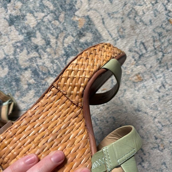 Kate Spade Dance Sea-foam Green Platform Basketweave Wedge Sandal Spring Sz 5.5 - Picture 8 of 8